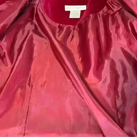Jessica Holbrook Vintage Red Velvet Blazer Size 24W - Picture 5 of 6